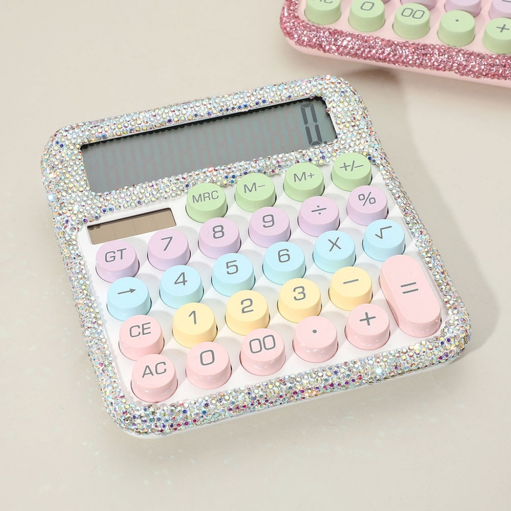Abalone Rhinestone Sparkle Calculator Pastel Candy Crystal Gem Bling Office Fun